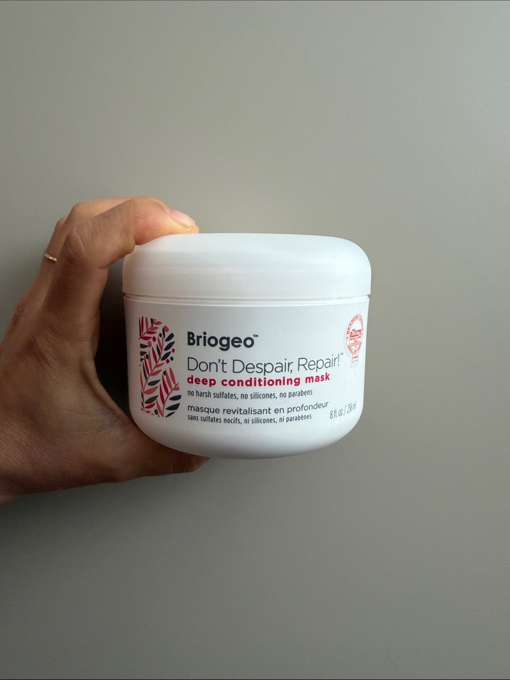 Briogeo Deep Conditioning Mask in White with Pink Accent